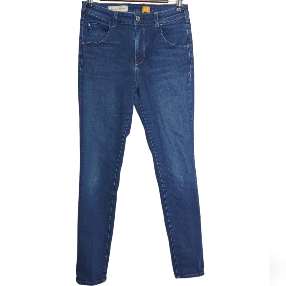 Pilcro and the Letterpress Anthro Fit Superscript Blue Skinny Jeans Size 28